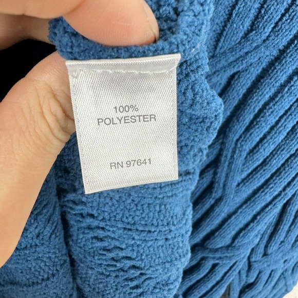 J Jill Blue Chenille Tunic Sweater Womens XL Super SOFT Chunky Cable Knit - Picture 4 of 7